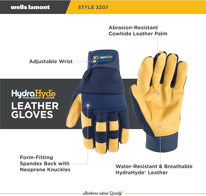 Wells Lamont Men's Leather Palm Work Gloves