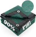 Cool Area 90% Sun Shade Cloth Mesh Tarp with Grommets for Plant Cover 8x16ft Patio Canopy Garden Pergola Greenhouse Car Barn Kennel Dark Green