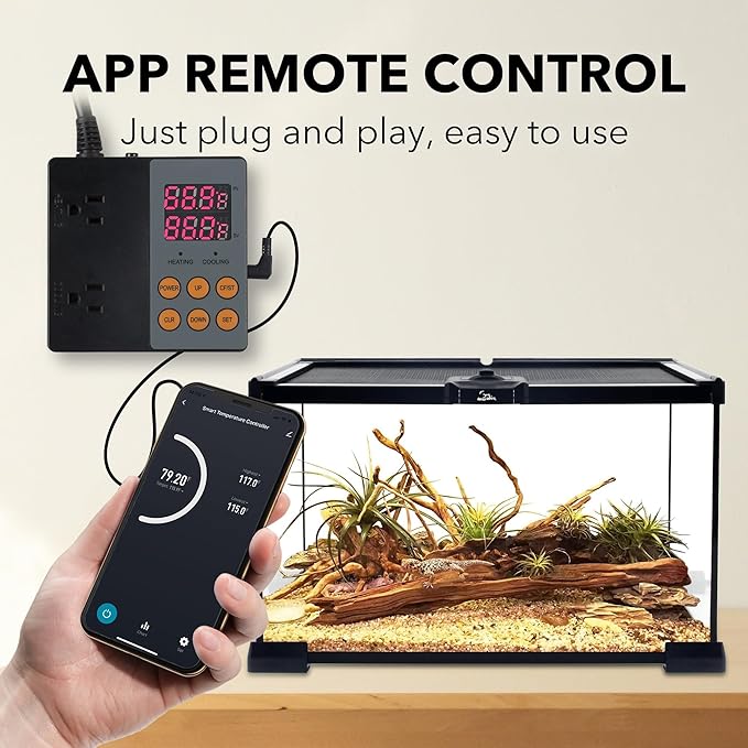 BN-LINK Smart WiFi Digital Temperature Controller Heating Cooling, Works with Alexa and Google Home. For Reptiles Aquarium Carboy Homebrew Breeding Fermenter Seed Germination °C/°F -40-176°F 15A/1875W