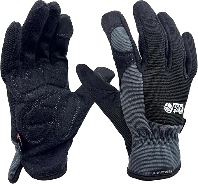 SKYDEER Touch Screen Leather Work Gloves for Women, Impact Protection, Vibration Reduction, Machine Washable Gardening Gloves (SD8821G/L)