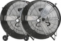 BILT HARD 9100 CFM 30" High Velocity Drum Fan, 2-Speed Heavy Duty Industrial Shop Fan for Commercial, Garage, Warehouse, Workshop, Factory and Basement, 2 Pack