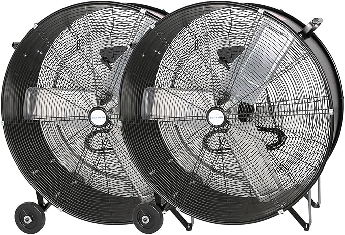 BILT HARD 9100 CFM 30" High Velocity Drum Fan, 2-Speed Heavy Duty Industrial Shop Fan for Commercial, Garage, Warehouse, Workshop, Factory and Basement, 2 Pack