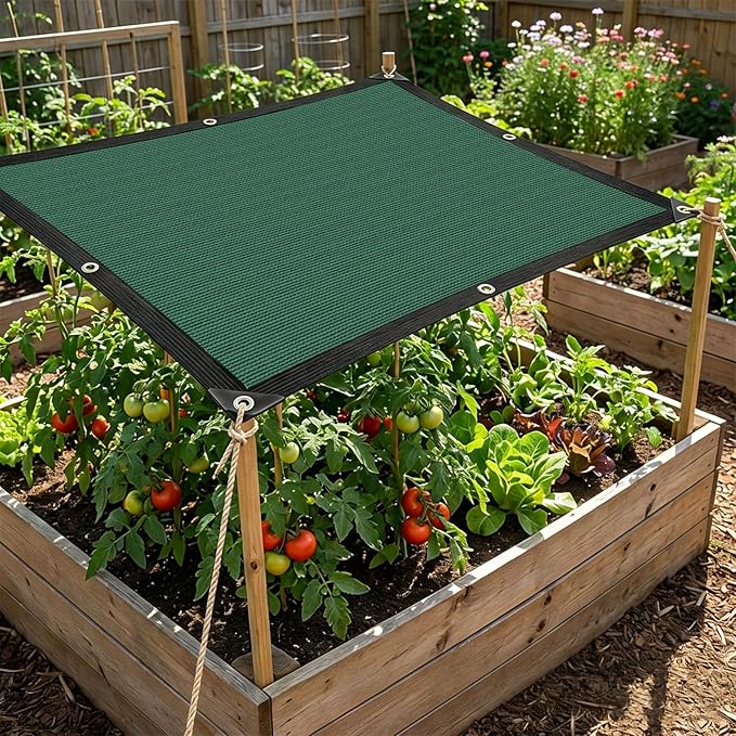 80% Shade Cloth for Garden,6×10FT Green Sun Shade Net with Grommets Sunblock Net Mesh Tarp for Plants Cover,Greenhouse and Patio