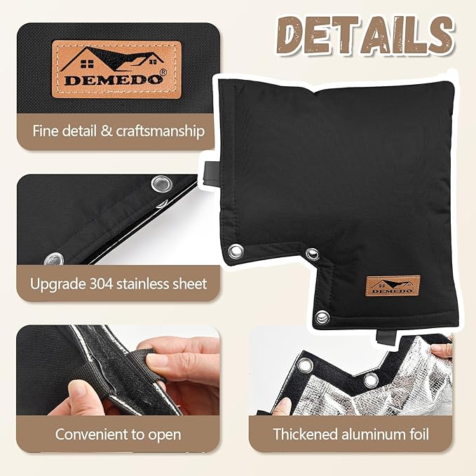 Backflow Cover, Backflow Preventers Protection, Pressure Vacuum Breaker Cover for Winter, Insulated Cover Pouch for Irrigation Backflow Valve, Sprinkler Valves Cover in Snow or Sun Exposure – Black