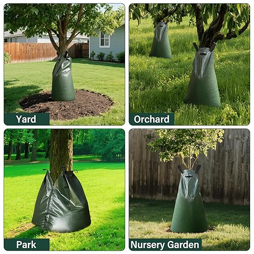 3 Pack Tree Watering Bags, 20 Gallon Slow Release Gator Bags for Trees, Durable PVC Tree Drip Irrigation Bags with Heavy Duty Zipper, Deep Root Targeting