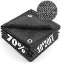 Cool Area 70% Sun Shade Cloth Mesh Tarp with Grommets for Plant Cover 10x20ft Patio Canopy Garden Pergola Greenhouse Car Barn Kennel Black