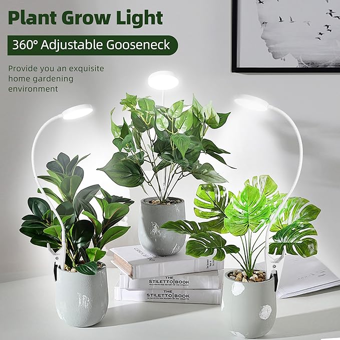 EWPJDK Grow Light for Indoor Plants Full Spectrum Plant Grow Lights 72 LED Plant Light Grow Lamp for Indoor Growing Pot Clip LED Plant Lamp (White, 1)