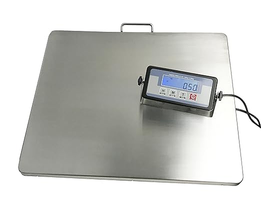 Angel USA Extra Large Platform 22 inches x 18 inches Stainless Steel 400lb Heavy Duty Digital Postal Shipping Scale, Powered by Batteries or AC Adapter, Great for Floor Bench Office Weight Weighing
