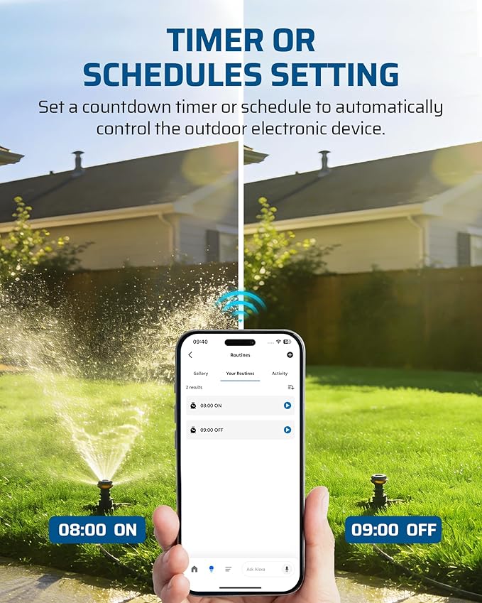 DEWENWILS Matter Smart WiFi Pool Pump Timer, 120V 2HP 40A Heavy Duty Timer Switch for Pool Water Heater, Works with Apple HomeKit, Amazon Alexa, Google Home, SmartThings, ETL Listed, 2.4GHz WiFi Only
