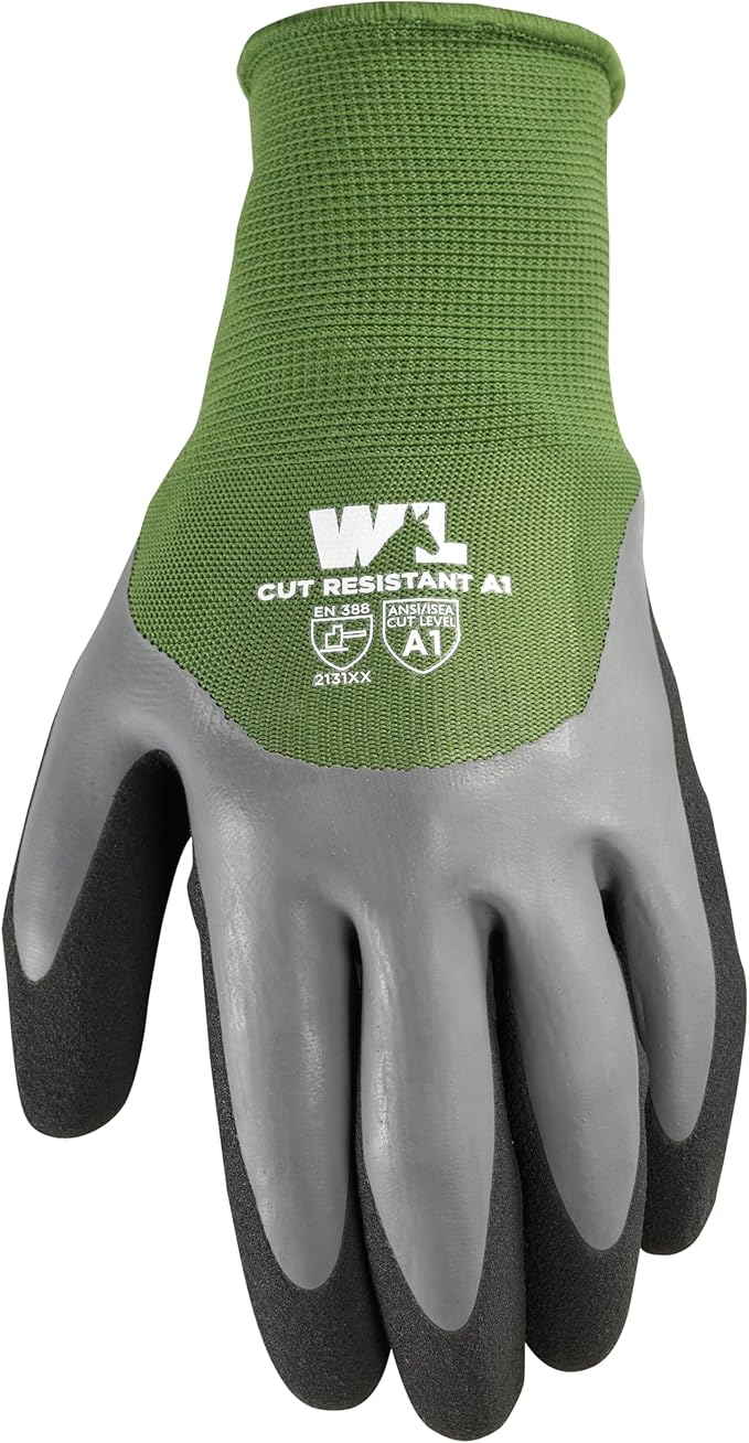 Wells Lamont Men's Waterproof Work Gloves with Latex Double Coating, Green/Black, X-Large (609XL-300)