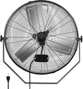 Simple Deluxe 24 Inch Industrial Wall Mount Fan, 3 Speed Commercial Ventilation Metal Fan for Warehouse, Greenhouse, Workshop, Patio, Factory and Basement - High Velocity, black