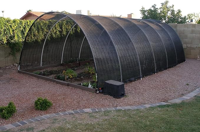 Agfabric 50% Shade Cloth 6' X 12' Sun Shade FabricSunblock Shade Cloth Cover with Clips for Plants, Black