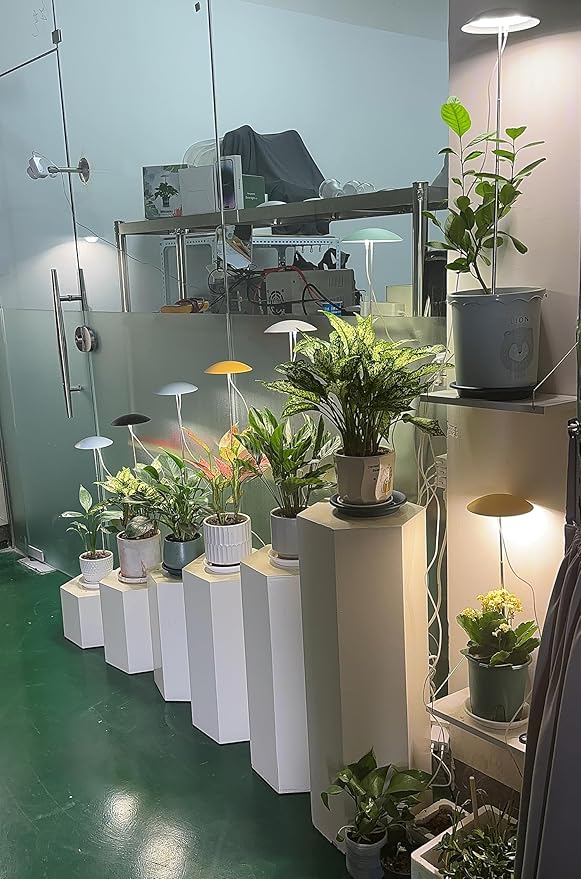 LED Grow Light for Indoor Plants 4 Pack, Intelligent USB Small Plant Lights with Remote Controller, Height Adjustable, Automatic Timer, Ideal for Home Decoration