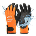 toolant 100% Waterproof Gloves for Men and Women, Winter Work Gloves for Cold Weather, Touchsreen, Thermal Insulated Freezer Gloves, With Grip, Orange, Medium