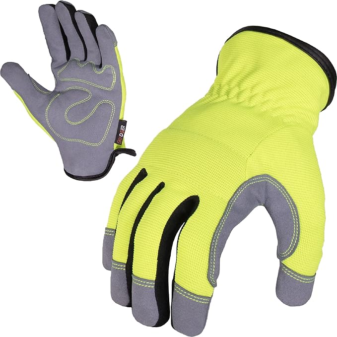 SKYDEER 3-Pairs Pack Durable Leather Work Gloves for Gardening and General Work (SD8810/L)