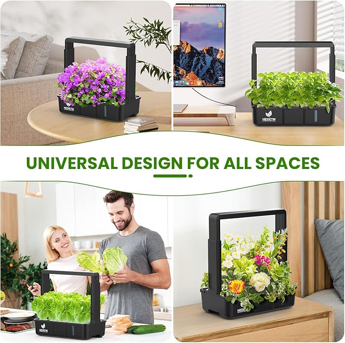 Hopegarden Indoor Garden Hydroponics Growing System: 15 Pods Plant Germination Kit Herb Vegetable Growth Lamp Countertop with LED Grow Light - Hydrophonic Planter Grower Harvest Lettuce