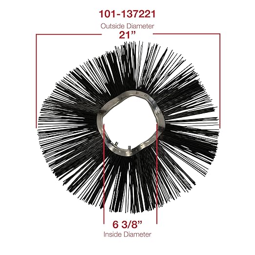 MB Replacement Brushes, 21 x 6-3/8 Inch Convoluted Poly Wafers, for Various Sweeping Brooms and Machines, Pack of 30