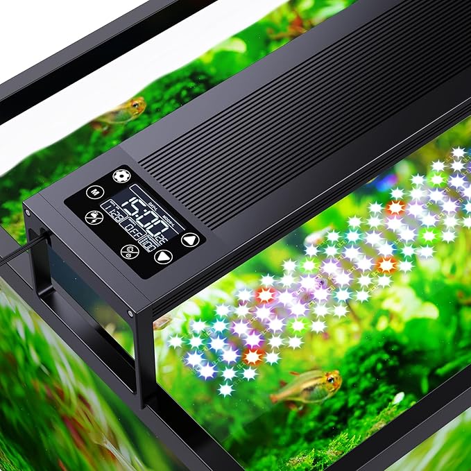 SEAOURA 24/7 LED Aquarium Plant Light for 18-24 Inch Fish Tank, Auto On Off with Timer, 9 Colors, Adjustable Brightness, Daylight & Moonlight Mode, Full Spectrum Fish Tank Light for Plants