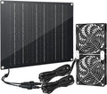 Solar Powered Fan, 30W Large Solar Fan Exhaust Dual Exhaust Fan, Equipped with Two IPX7 Waterproof Fans, Suitable for air Ventilation & Circulation in Chicken Coops, Greenhouses, Sheds, Pet Houses