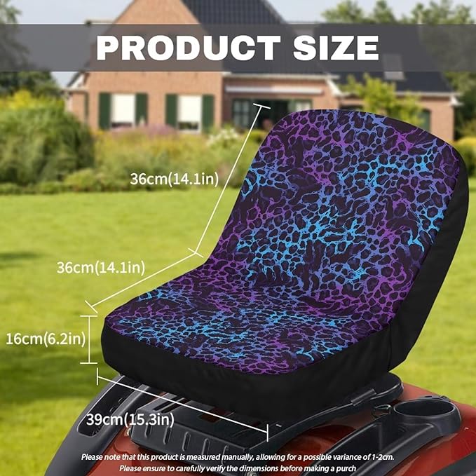 Leopard Waterproof Cover for Riding Lawn Mower Seat, Universal Tractor Outdoor Seat Cover, Seat Cover for All Weather Conditions