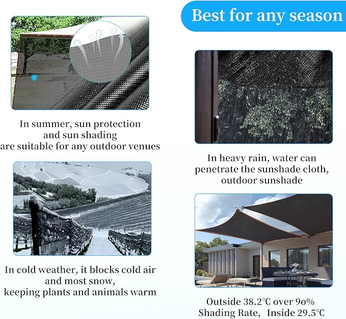 90% Shade Cloth for Garden 10x20FT Shade Cloth with Grommets,Shade Tarp for Plants,Shade Tarps for Outdoors,Patio Covers for Shade and Rain,Suitable for Shading Plants,Garage,Summer Garden Shade Net