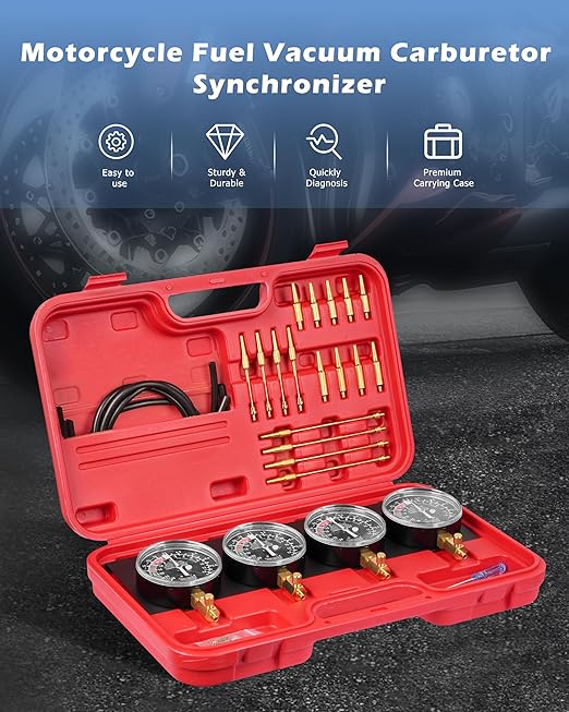 DAYUAN Upgraded Version Motorcycle Fuel Vacuum Carburetor Synchronizer carb sync Gauge