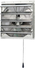iLIVING 18" Wall Mounted Shutter Exhaust Thermostat Control-3 Speeds Vent Fan for Home Attic, Shed, or Garage Ventilation, 1736 CFM, 2600 SQF Coverage Area, Variable, Silver