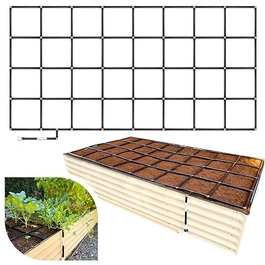 Garden Grid Watering System, 4x8 | Garden Irrigation System for Garden Beds | Pre-Assembled, Waters Every Plant, 2-Min Setup, USA-Made, Lasts 5–10x Longer Than Drip Irrigation | Standard, 44"x88"