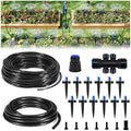 HIRALIY 50FT Quick Connect Garden Watering System with Adjustable Vortex Drippers, Saving Water Automatic Drip Irrigation Kit for Raised Bed and Plants Vegetable Garden