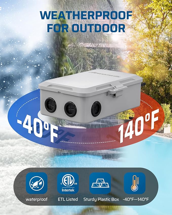 DEWENWILS Matter Smart WiFi Pool Pump Timer, 240VAC, 3HP 40A, Heavy Duty Timer Switch, Works with Apple HomeKit, Amazon Alexa, Google Home, SmartThings, 2.4GHz WiFi Only, ETL Listed