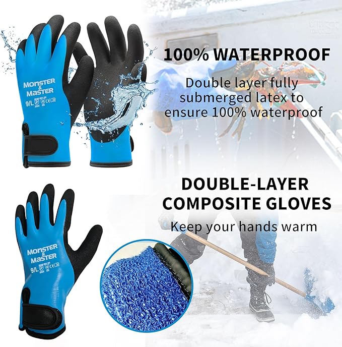 Monster & Master Safety Work Gloves Microfoam Nitrile, Touchscreen with Grip, Ideal for Warehouse, Home, Gardening, Fishing