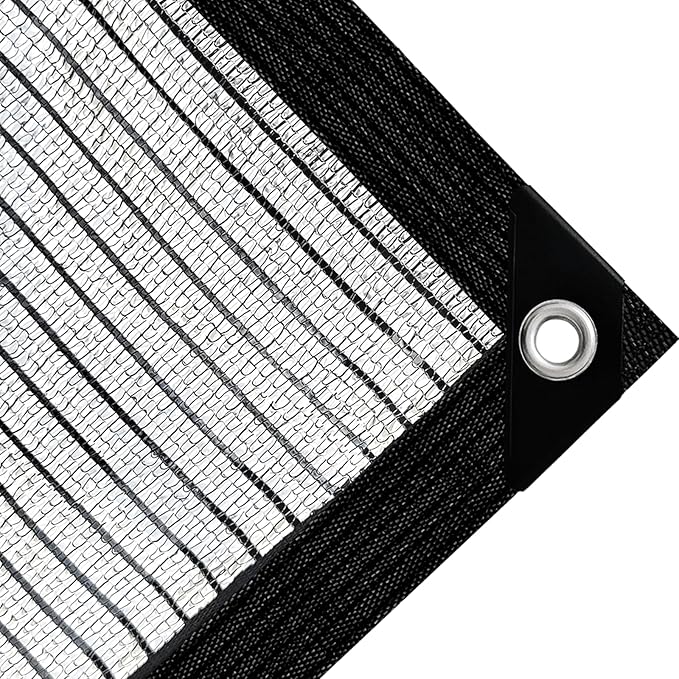 Shade Cloth-Thickened and Encrypted 80% Aluminum Shade Cloth for Greenhouse Balcony Garden,Outdoor Pergola,Lawn,Cars.Easy Hanging with Edges and Holes,Silver Heat Reflective Tarp