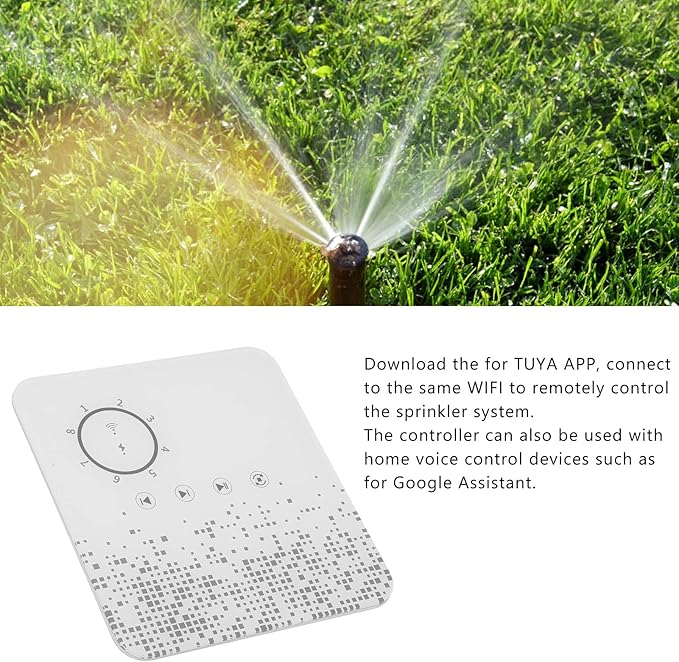 8 Zone Smart Sprinkler Controller WiFi Irrigation Controller, Weather-Based Watering, App Assistant Control, Sprinkler Timer for Garden Yard, Auto Rain Delay
