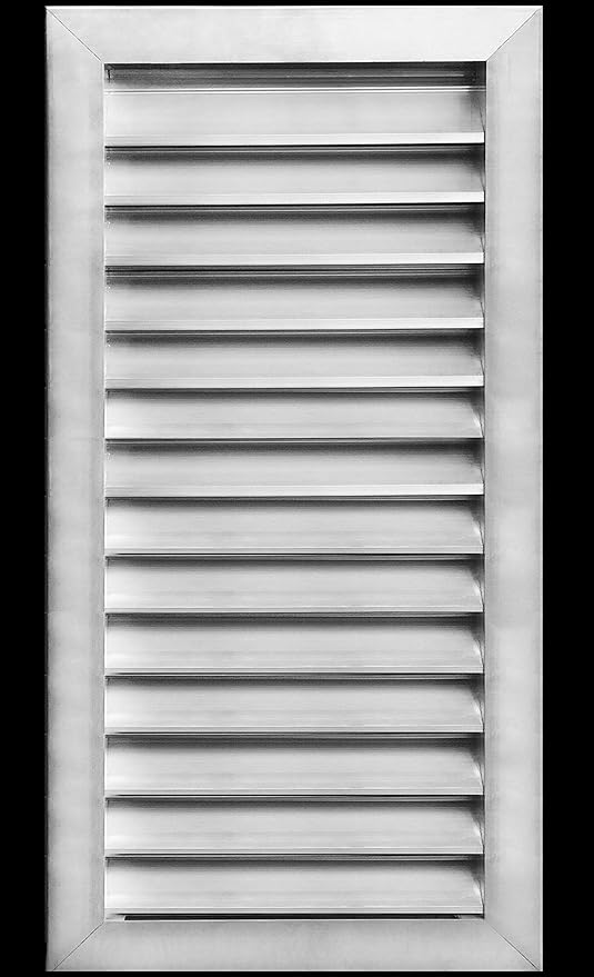 HVAC Premium 18"W x 32"H Aluminum Exterior Gable Louver Vent for Walls & Crawlspace - Weather-Resistant Air Grille with Screen Mesh - [Outer Dimensions 19.75"W x 33.75"H]