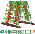 63" Tall Garden Trellis for Raised Bed Metal U-Frame Arch Tunnel Tomato Cage Plant Stakes Support with Garden Netting for Cucumber,Grapes,Peas, Zucchini,Vine,Bean,Flowers