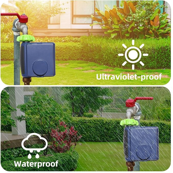 Single Water Timer Garden Irrigation Controller Sprinkler Hose Timer with Big Dial&Large LCD Screen Automatic Electronic Solenoid Valve