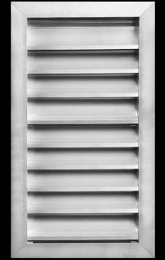 HVAC Premium 12"W x 20"H Aluminum Exterior Gable Louver Vent for Walls & Crawlspace - Weather-Resistant Air Grille with Screen Mesh - [Outer Dimensions 13.75"W x 21.75"H]