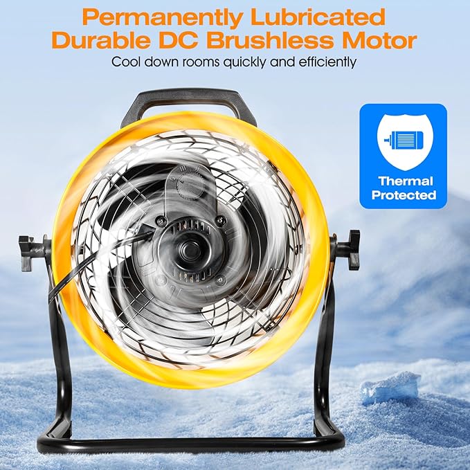 iLiving 12 in. Low Noise Turbo Fan 1139 CFM 3-Speed Portable Air Circulator for Shop, Office, Greenhouse, Home and Warehouse