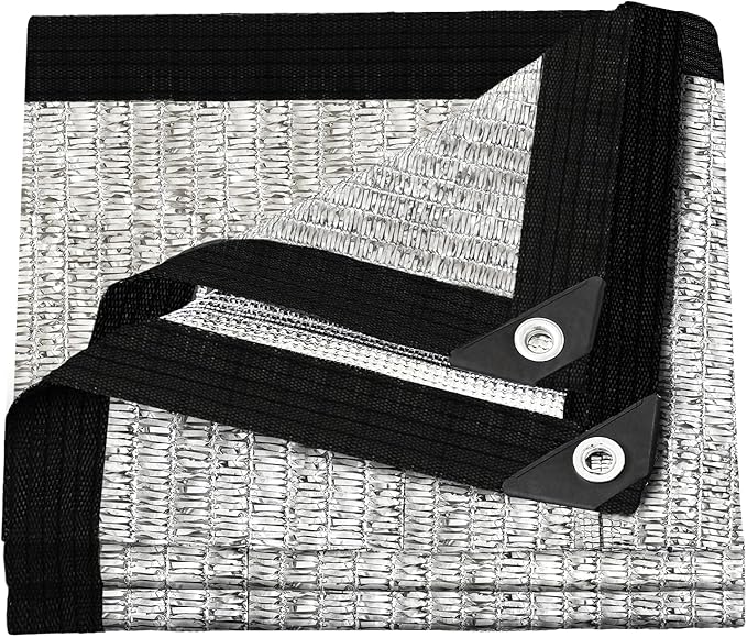 Shade Cloth-80% Aluminum Sunblock Neting,Durable Mesh Tarp with Grommets,Shade Cloth for Garden,Car, Outdoor Pergola,Greenhouse,Chicken Coop and Dog Kennel(Silver)