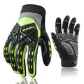 Safety Work Gloves Men Women, TPR Impact Gloves for Men Women, Anti-Vibration Gloves, Touch Screen Heavy Duty Work Glove for Gardening Construction Mechanic, Leather Tactical Glove, Medium