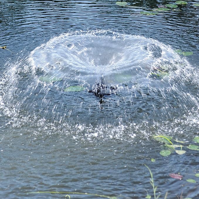 OASE 45383 1/4 Hp Floating Fountain with Lights, Black
