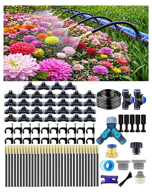Drip Irrigation System,Automatic Garden Watering System, 360 Adjustable Mist Sprayer Nozzle, High Volume Water Flow Rotating Sprinkler Head for Garden,Patio,Potted Plants, Fine Misting to Jet Spray