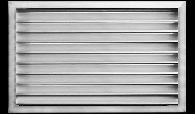 HVAC Premium 28"W x 20"H Aluminum Exterior Gable Louver Vent For Walls & Crawlspace - Weather-Resistant Air Grille With Screen Mesh - [Outer Dimensions 29.75"W x 21.75"H]