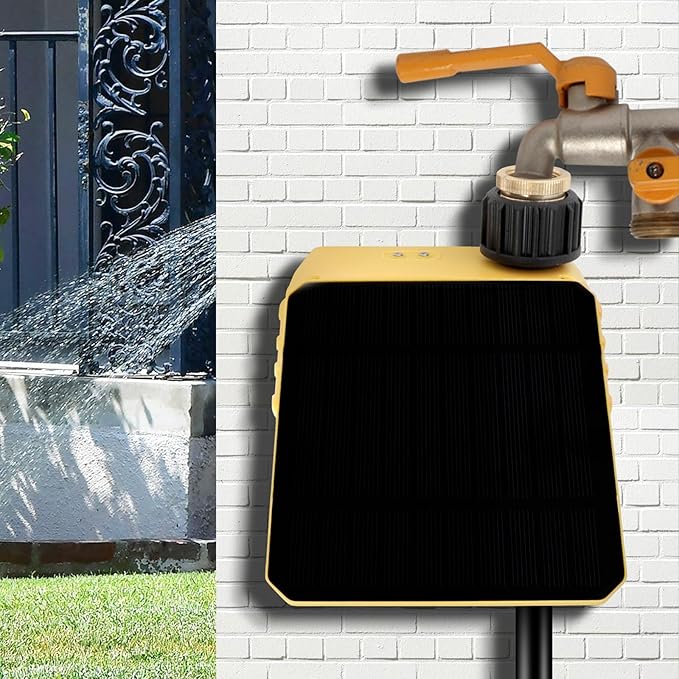 WiFi Solar Irrigation Timer with Remote Control, Tuya & Smart Life App Compatibility, Dual Power, Drip & Micro-Sprinkler System, Rain Sensor