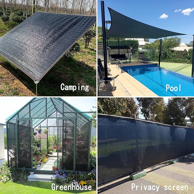 90% Black Shade Cloth, 10X30Ft Garden Sun Shade for Plant Cover, Outdoor Shade Netting with Grommets, Sunblock Mesh Tarp for Patio, Greenhouse, Pergola, Potted Plant, Chicken Coop