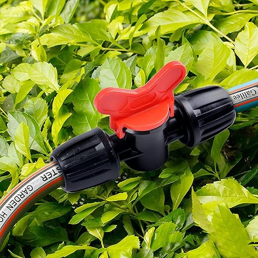 Kalolary 20PCS Drip Irrigation Switch Valves, 1/2" Barbed Lock Shut Off On Valve in-line Barbed Tee Switch Valve for 1/2 Inch Tube 16mm Irrigation Valve Fittings with Lock for Garden Sprinkler System