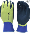 G & F 1537L-6 6 PAIR PACK Aqua Gardening women's Gloves with Double Microfoam Latex Water Resistant Palm， Women's Large Size