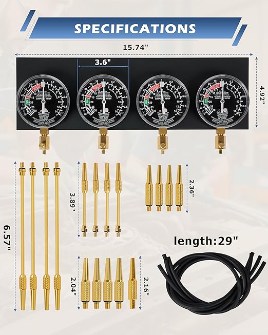 DAYUAN Upgraded Version Motorcycle Fuel Vacuum Carburetor Synchronizer carb sync Gauge