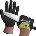 Schwer ANSI A6 Cut Resistant Gloves, CR3709 Cut Proof Work Gloves, Touch-screen Cutting Gloves, 3/4 Dipped Coating for Woodworking, Glass Metal Cutting, Construction, Fishing, S,1 pair