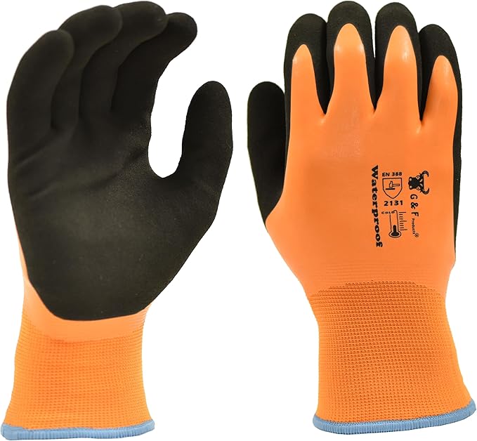 Waterproof cold weather Double Coated Windproof HPT Plam and Fingers Acrylic Terry inner